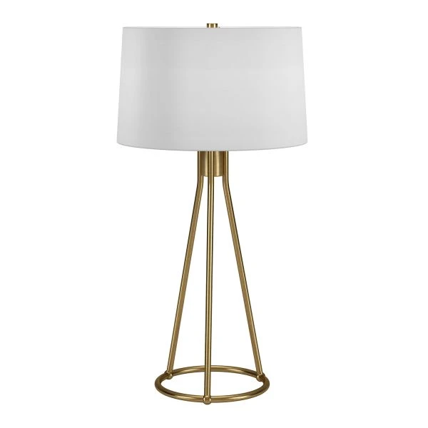 Nova 28" Tall Table Lamp With Fabric Shade In Brass/White 1 Nova 28" Tall Table Lamp With Fabric Shade In Brass/White
