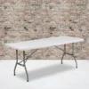 Elon 6-Foot Granite White Plastic Folding Table
