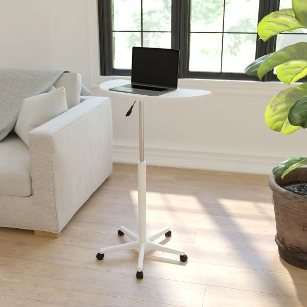 Eve White Sit To Stand Mobile Laptop Computer Desk 1 Eve White Sit To Stand Mobile Laptop Computer Desk