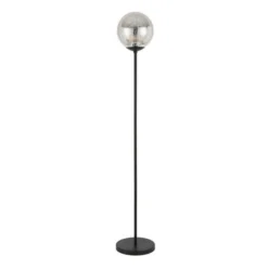 Oula 66" Tall Floor Lamp With Glass Shade In Blackened Bronze/Mercury Glass