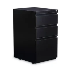 Alera File Pedestal With Full-Length Pull, Left Or Right, 3-Drawers: Box/Box/File, Legal/Letter, Black, 14.96" X 19.29" X 27.75"