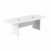 Bush Business Furniture 96W X 42D Boat Shaped Conference Table With Wood Base In White