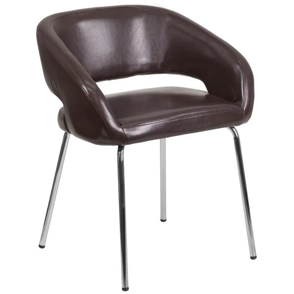 Flash Furniture Fusion Series Contemporary Brown Leather Side-Reception-Lounge Chair 2 Flash Furniture Fusion Series Contemporary Brown Leather Side-Reception-Lounge Chair - Image 2