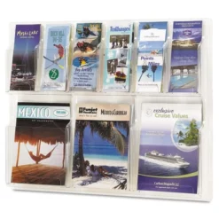 Safco Reveal Clear Literature Displays, 9 Compartments, 30w X 2d X 22.5h, Clear