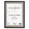NuDell EZ Mount Document Frame With Trim Accent And Plastic Face, Plastic, 8.5 X 11 Insert, Black/Gold, 18/Carton