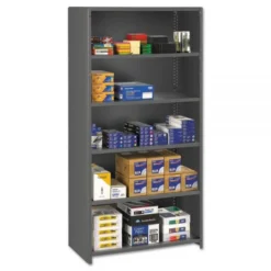 Tennsco Closed Commercial Steel Shelving, Six-Shelf, 36w X 24d X 75h, Medium Gray