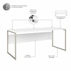 Bush Business Furniture Hybrid 72W X 30D Computer Table Desk With Storage And Mobile File Cabinet In White -office furniture sale 023359dfb74db2ff4106962a773cefcfef