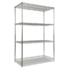 Alera NSF Approved Industrial Heavy-Duty Wire Shelving Starter Kit, 4-Shelf, 48w X 24d X 72h,Silver