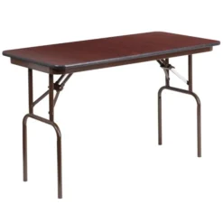 Frankie 4-Foot Mahogany Melamine Laminate Folding Banquet Table 6 Frankie 4-Foot Mahogany Melamine Laminate Folding Banquet Table -office furniture sale 0244c49dacbee98591fe0c9e389ee97d79