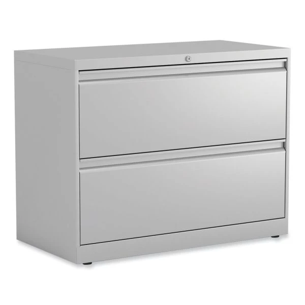 Alera Lateral File, 2 Legal/Letter-Size File Drawers, Light Gray, 36" X 18.63" X 28" 1 Alera Lateral File, 2 Legal/Letter-Size File Drawers, Light Gray, 36" X 18.63" X 28"