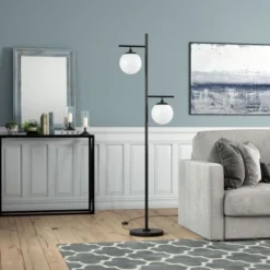 Pyrus 2-Light Floor Lamp With Glass Shades In Blackened Bronze/White Milk 11 Pyrus 2-Light Floor Lamp With Glass Shades In Blackened Bronze/White Milk -office furniture sale 0273789e526c208d737cb4261e88942288