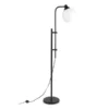 Antho Height-Adjustable Floor Lamp With Glass Shade In Blackened Bronze/White Milk