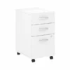 Bush Business Furniture Studio C 3 Drawer Mobile File Cabinet In White