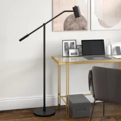Willis Pharmacy Floor Lamp With Metal Shade In Blackened Bronze/Blackened Bronze -office furniture sale 0359823980f966d5450480d72c7fd9384d