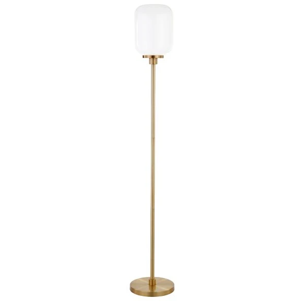 Agnolo 69" Tall Floor Lamp With Glass Shade In Brass/White Milk 1 Agnolo 69" Tall Floor Lamp With Glass Shade In Brass/White Milk