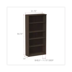 Alera Valencia Series Bookcase, Five-Shelf, 31.75w X 14d X 64.75h, Espresso 7 Alera Valencia Series Bookcase, Five-Shelf, 31.75w X 14d X 64.75h, Espresso -office furniture sale 037e53c54aa9b720935ba97ea9f5a6f0d1