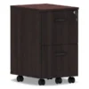 Alera Valencia Series Mobile Pedestal, Left Or Right, 2 Legal/Letter-Size File Drawers, Mahogany, 15.38" X 20" X 26.63"