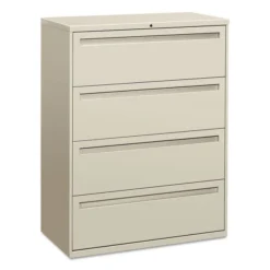 HON 700 Series Four-Drawer Lateral File, Letter/Legal/A4, 42w X 18d, Light Gray
