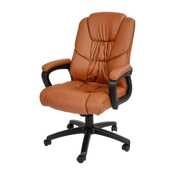 Flash Fundamentals Big & Tall 400 Lb. Rated Brown LeatherSoft Swivel Office Chair With Padded Arms 2 Flash Fundamentals Big & Tall 400 Lb. Rated Brown LeatherSoft Swivel Office Chair With Padded Arms - Image 2