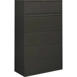 HON 800 Series Five-Drawer Lateral File, Roll-Out/Posting Shelves, Letter/Legal/A4, 42 X 64.25, Charcoal