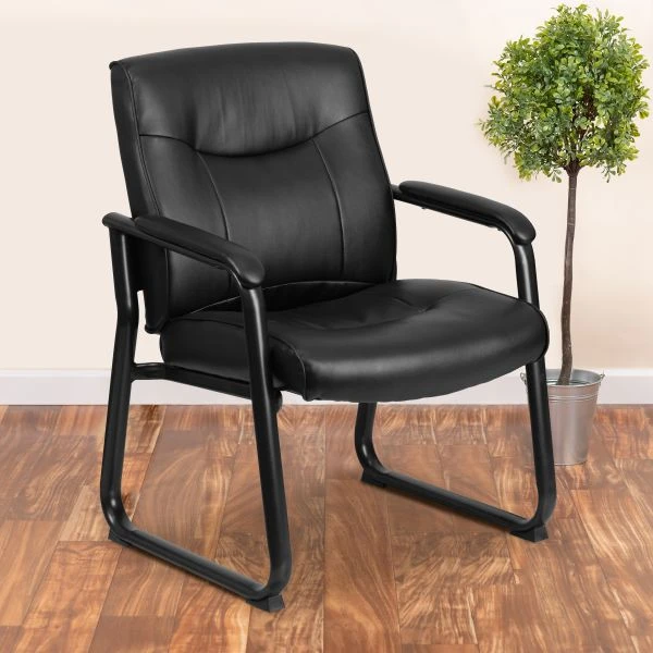 Flash Furniture Big & Tall Black Leather Executive Side Chair 1 Flash Furniture Big & Tall Black Leather Executive Side Chair