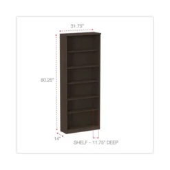 Alera Valencia Series Bookcase, Six-Shelf, 31.75w X 14d X 80.25h, Espresso 6 Alera Valencia Series Bookcase, Six-Shelf, 31.75w X 14d X 80.25h, Espresso -office furniture sale 049e56d8efd9a688e0e6364970ff625169