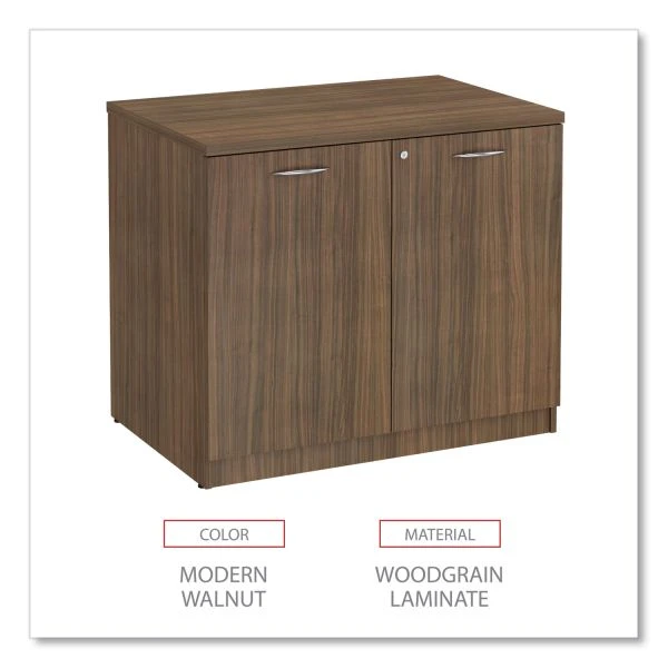 Alera Valencia Series Storage Cabinet, 34.3w X 22.78d X 29.5h, Modern Walnut 4 Alera Valencia Series Storage Cabinet, 34.3w X 22.78d X 29.5h, Modern Walnut - Image 4