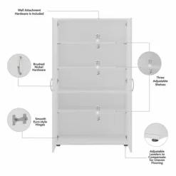 Bush Business Furniture Universal Tall Storage Cabinet With Doors And Shelves In White -office furniture sale 04c0367292a3213a461b0f6dc742c2c375