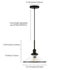 Milo 12.25" Wide Pendant With Glass Shade In Blackened Bronze/Clear -office furniture sale 04d530373be1e7de9945c2cdef4d931c18