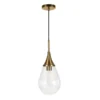 Ambrose 7.63" Wide Pendant With Glass Shade In Brass/Clear