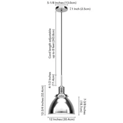 Madison 12" Wide Pendant With Metal Shade In Polished Nickel/Polished Nickel -office furniture sale 050f2dd106b0c889c7d7a696b5e3b62433