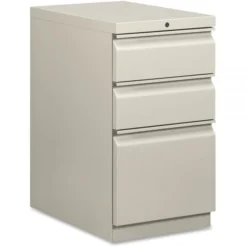 HON Brigade Mobile Pedestal With Pencil Tray Insert, Left/Right, 3-Drawers: Box/Box/File, Letter, Light Gray, 15" X 22.88" X 28" -office furniture sale 0523c740231ff94ce885025d5f6afd0130