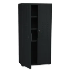 Iceberg Rough N Ready Storage Cabinet, Three-Shelf, 33w X 18d X 66h, Black