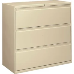 HON 800 Series Three-Drawer Lateral File, Letter/Legal/A4, 42w X 18d X 39.13h, Putty