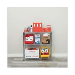 Alera Residential Wire Shelving, Three-Shelf, 36w X 14d X 36h, Silver -office furniture sale 05b3c7eb3ac85d48c78e2e2aade6131465
