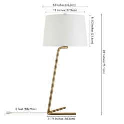 Markos 28.5" Tall Tilted Table Lamp With Fabric Shade In Brushed Brass/White 10 Markos 28.5" Tall Tilted Table Lamp With Fabric Shade In Brushed Brass/White -office furniture sale 05cb281830a6326500126fefb43d95b218