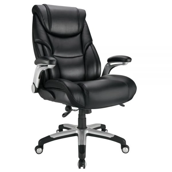 Torval Big & Tall Bonded Leather High-Back Computer Chair, Black/Silver, BIFMA Certified 1 Torval Big & Tall Bonded Leather High-Back Computer Chair, Black/Silver, BIFMA Certified