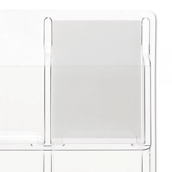 Safco Reveal Clear Literature Displays, 9 Compartments, 30w X 2d X 36.75h, Clear 2 Safco Reveal Clear Literature Displays, 9 Compartments, 30w X 2d X 36.75h, Clear - Image 2