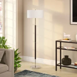 Simone 2-Light Floor Lamp With Fabric Shade In Matte Black/Polished Nickel/White 9 Simone 2-Light Floor Lamp With Fabric Shade In Matte Black/Polished Nickel/White -office furniture sale 0666f911c25f8f13f9cc16db8a825d2041