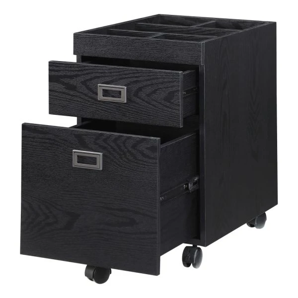 Brezio 19"D Vertical 2-Drawer Mobile File Cabinet, Black 5 Brezio 19"D Vertical 2-Drawer Mobile File Cabinet, Black - Image 5