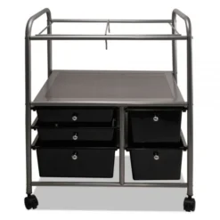 Advantus Letter/Legal File Cart With Five Storage Drawers, Metal, 5 Drawers, 21.63" X 15.25" X 28.63", Matte Gray/Black -office furniture sale 06b442eed057c7f58d7086040da52533cd