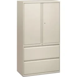 HON Brigade 800 Series Lateral File Cabinet, Letter/Legal/A4, 36" Wide, Light Gray