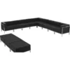 HERCULES Imagination Series Black LeatherSoft Sectional & Ottoman Set, 12 Pieces