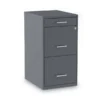Alera Soho Vertical File Cabinet, 3 Drawers: Pencil/File/File, Letter, Charcoal, 14" X 18" X 26.9"