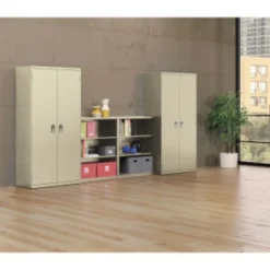 HON Assembled Storage Cabinet, 36w X 24.25d X 71.75h, Putty -office furniture sale 0700366a46e1017fba0908dca54dfe53c6