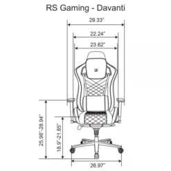 RS Gaming Davanti Faux Leather High-Back Gaming Chair, Black/Blue, BIFMA Certified -office furniture sale 0707d1dce7c7a9ef562a65b5e14aeee7e0