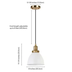 Madison 8" Wide Pendant With Metal Shade In White/Brass/White 15 Madison 8" Wide Pendant With Metal Shade In White/Brass/White -office furniture sale 072366418b7c03dfc93d1b0493ccbfaecb