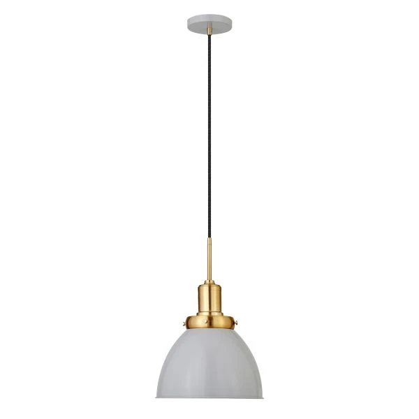 Madison 12" Wide Pendant With Metal Shade In Matte Gray/Brass /Matte Gray 1 Madison 12" Wide Pendant With Metal Shade In Matte Gray/Brass /Matte Gray