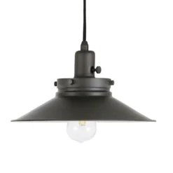 Descartes 29" Tall Wide Brim/Pulley System Table Lamp With Metal Shade In Aged Steel/Aged Steel -office furniture sale 079c621990f603c49fb62b21ba9dd1be38