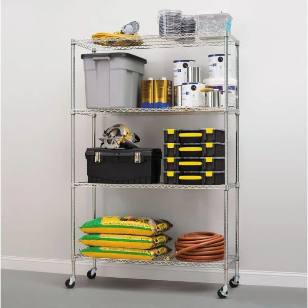 Alera NSF Certified 4-Shelf Wire Shelving Kit With Casters, 48w X 18d X 72h, Silver 3 Alera NSF Certified 4-Shelf Wire Shelving Kit With Casters, 48w X 18d X 72h, Silver - Image 3